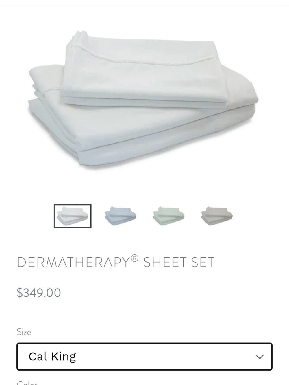 Dermatherapy - Therapeutic Ivory Bedding California King Sheet Set